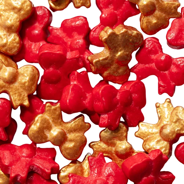 Sprinkles de lazos rojos y dorados de 25 gr - PME