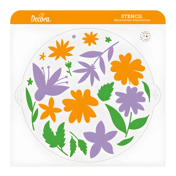 Stencil de flores de 25 cm - Decora