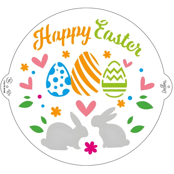 Stencil de Pascua redondo de 25 cm - Decora