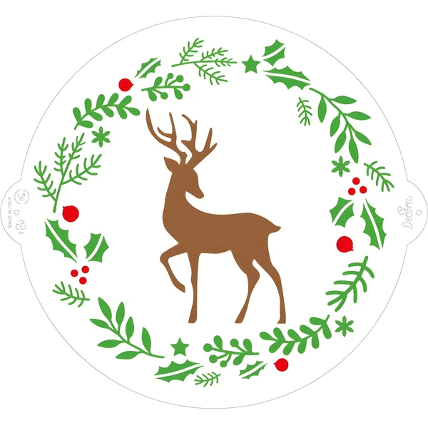 Stencil de reno de Navidad de 25 cm - Decora