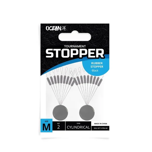 Stopper Ocean Space Bean Cylindrical M x 2 set / Black