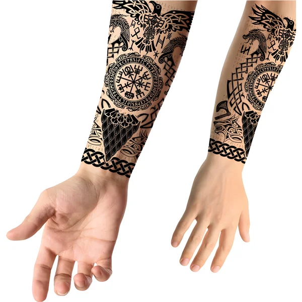 Tatuaje temporal de vikingo