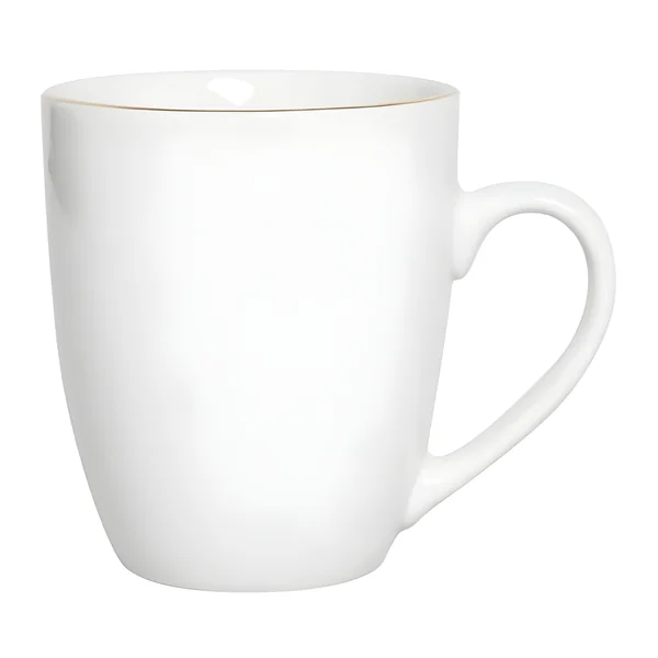 Taza de 354 ml blanca con ribete dorado