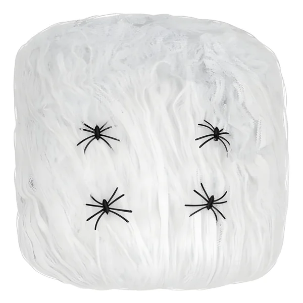 Telaraña de 50 gr blanca con arañas