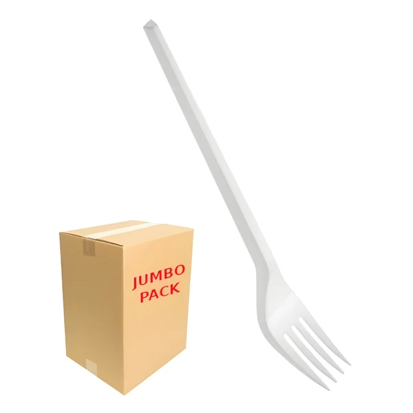 Tenedores de 18,5 cm de plástico blanco - 1152 unidades