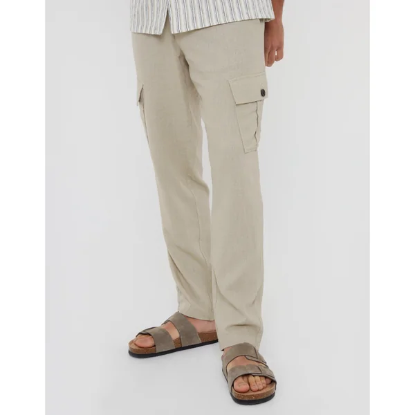 Threadbare Men's Linen Cargo Trousers