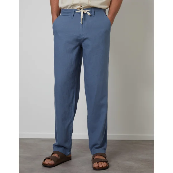 Threadbare Men's Linen Straight Leg Trouser
