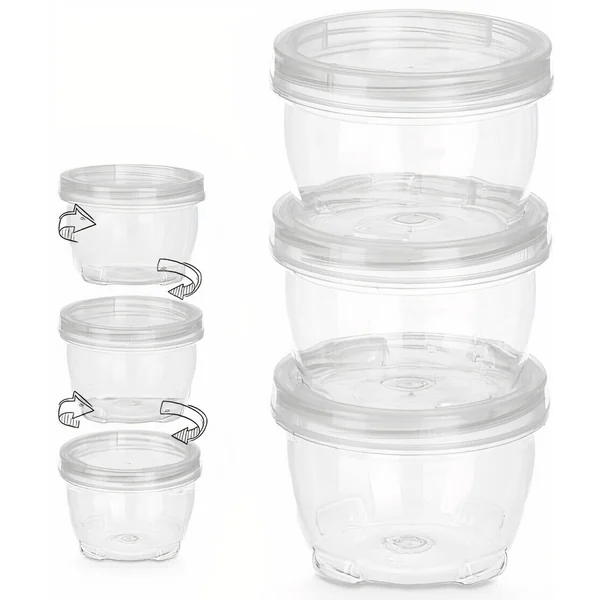 Tupper de 0,25 L transparente y apilable - 3 unidades