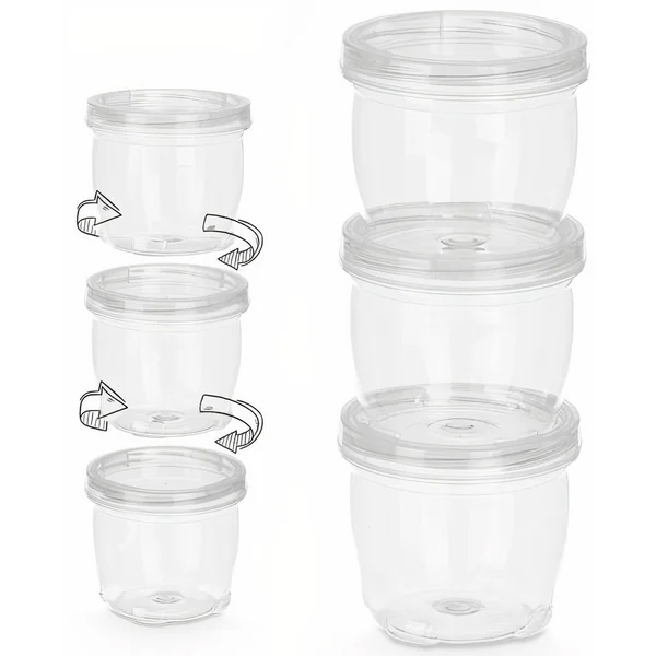Tupper de 0,36 L transparente y apilable - 3 unidades