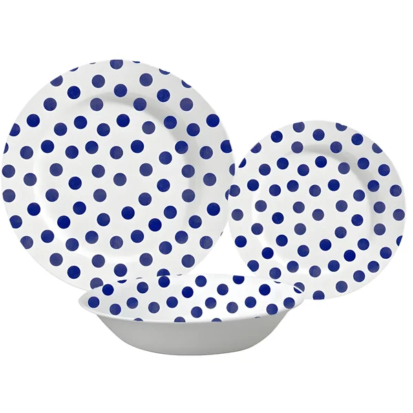 Vajilla topos azul - 18 piezas
