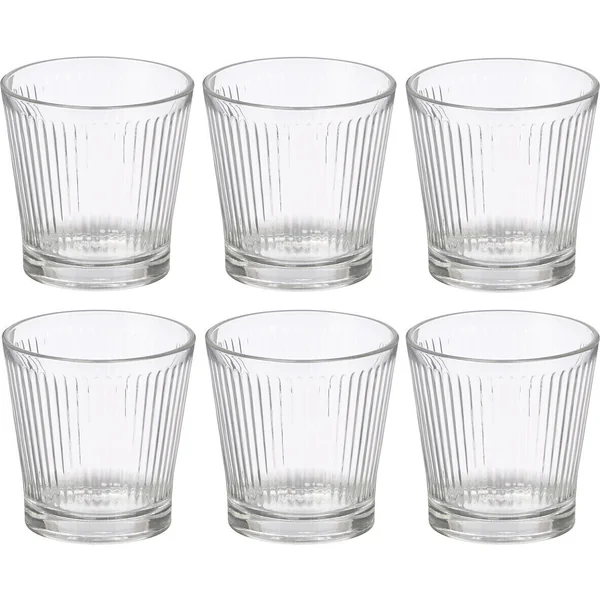 Vaso de 280 ml raya vertical - 6 unidades