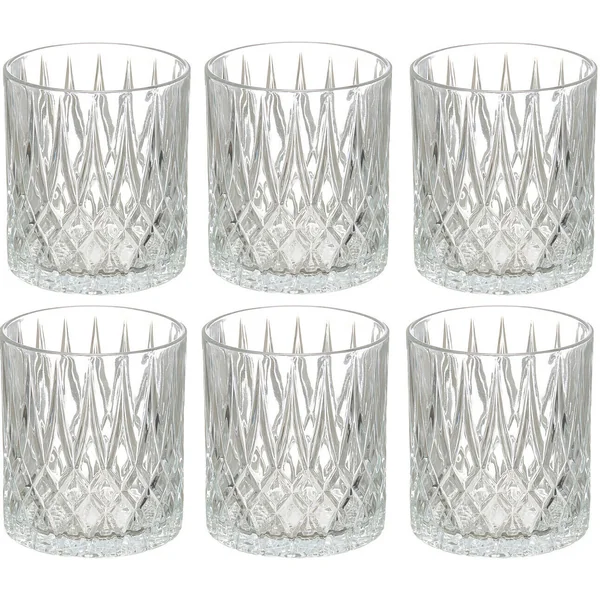 Vaso de 330 ml para whisky rombos - 6 unidades