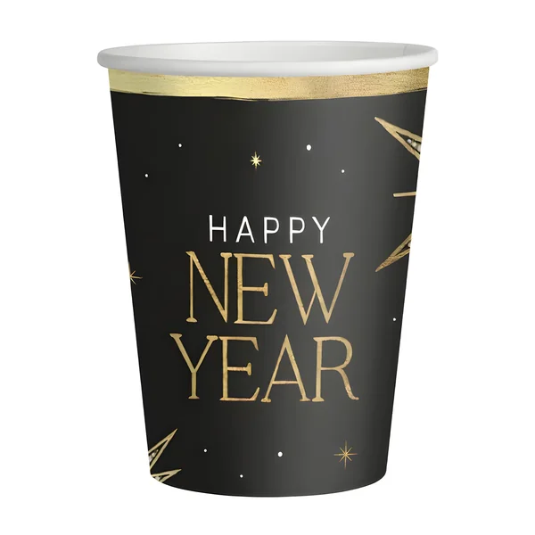 Vasos de 270 ml de Happy New Year - 6 unidades