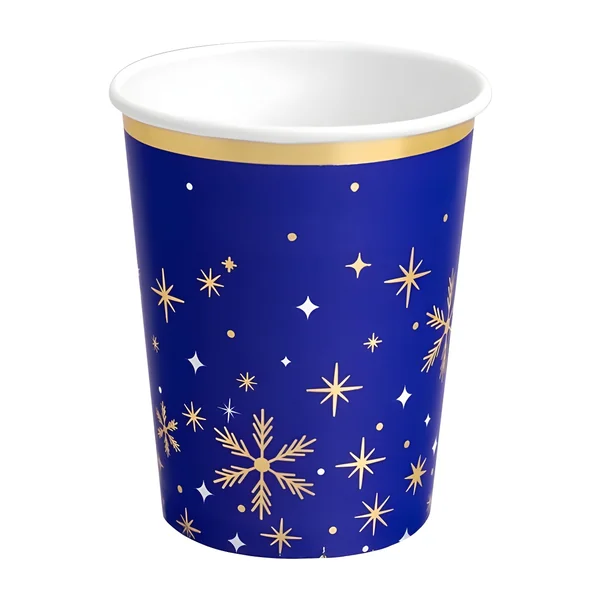 Vasos de 270 ml de Navidad azul noche - 6 unidades