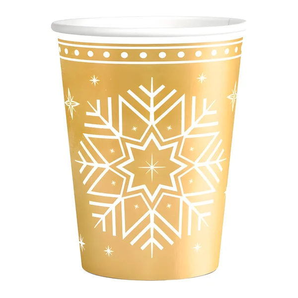 Vasos de 270 ml de Winter dorado - 6 unidades