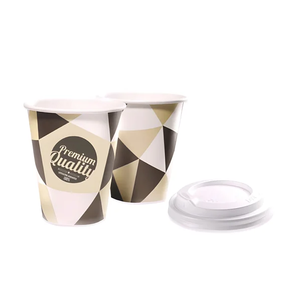 Vasos de 350 ml de cartón con tapa - 25 unidades