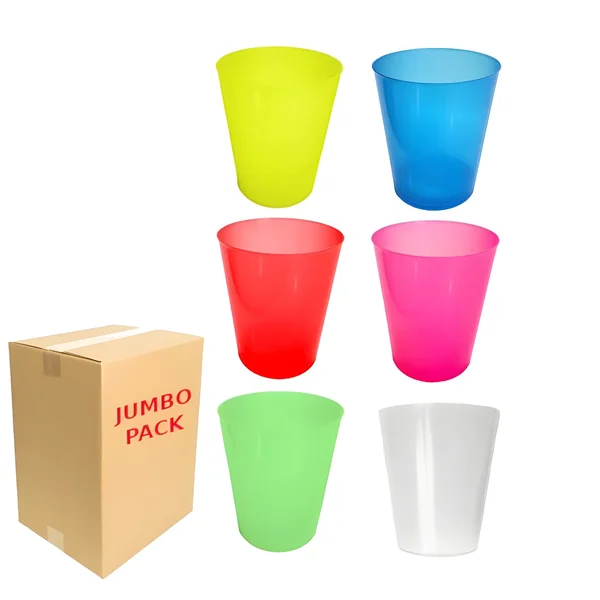 Vasos de 500 ml de plástico neón surtidos - 432 unidades