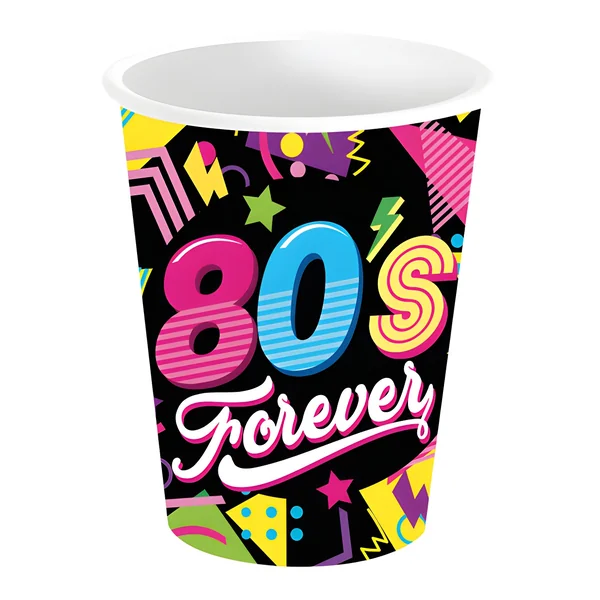 Vasos de Años 80 Forever de 240 ml - 6 unidades