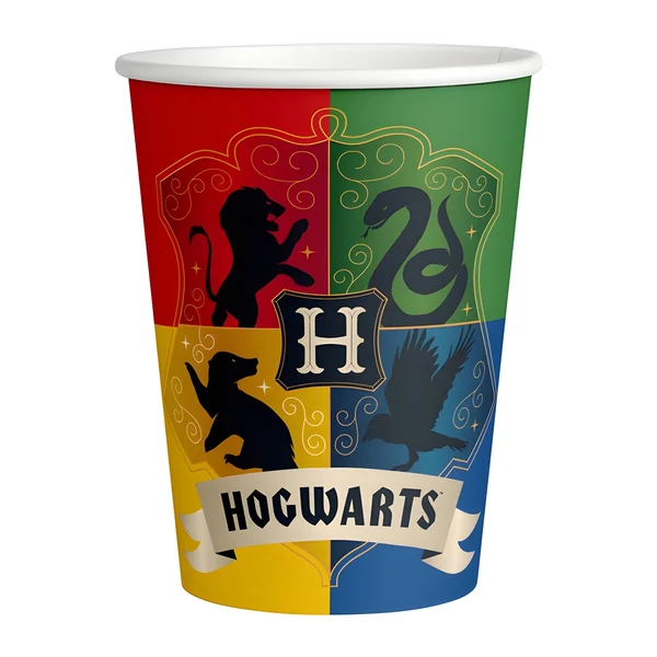 Vasos de Harry Potter Hogwarts de 250 ml - 8 unidades