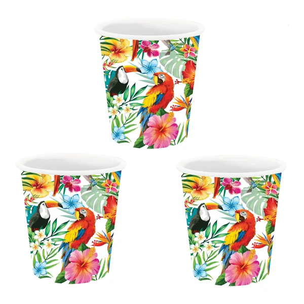 Vasos de paisaje tropical de chupitos - 3 unidades