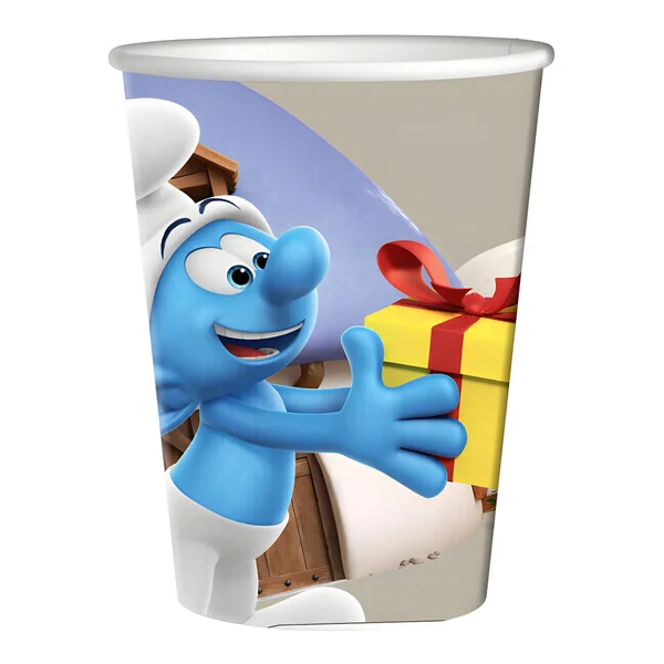 Vasos de Pitufos divertidos de 250 ml - 8 unidades