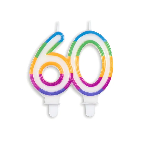 Vela de números con borde multicolor de 7 cm - Imagen 3