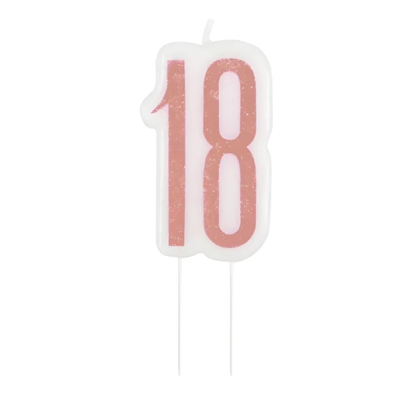 Vela de números rosa de 7 cm - Imagen 2