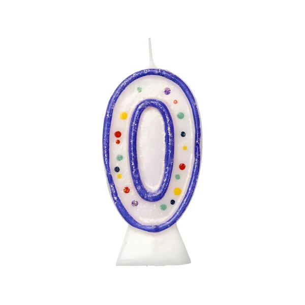 Vela número 0 de puntos azul de 8 cm