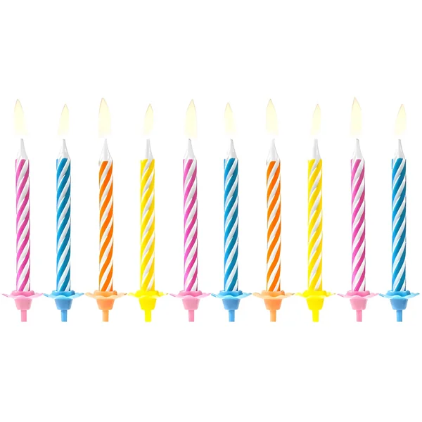 Velas rayadas de colores de 6 cm - PartyDeco - 10 unidades