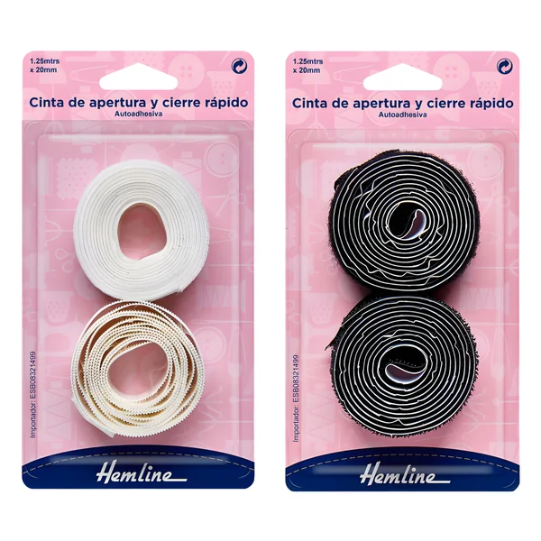 Velcro autoadhesivo de 2 cm - Hemline - 1,25 m
