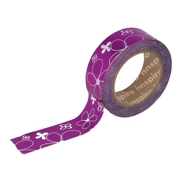 Washi tape de flores rosa metal - 10 m