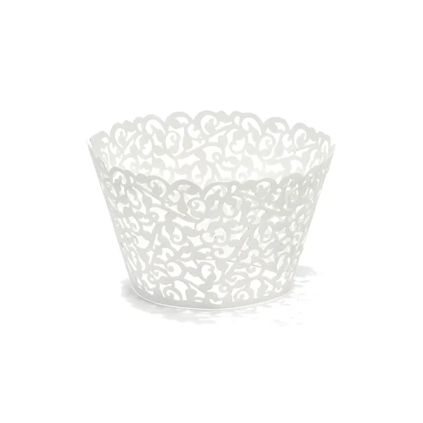 Wrappers para cupcakes blancas con flores - 10 unidades
