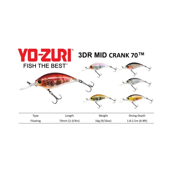 Yo-Zuri 3DR Mid Crank 70™