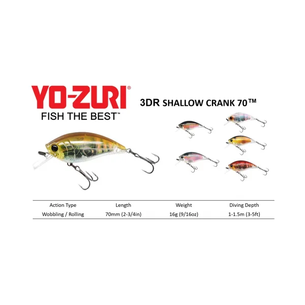 Yo-Zuri 3DR Shallow Crank 70™