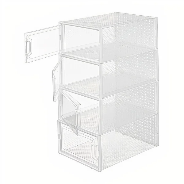 Zapatero apilable de 33 x 23 x 14 cm - 4 huecos